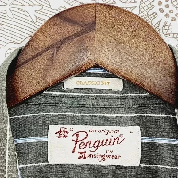 Original Penguin Men's Button down Dress shirt Size L Striped 2170 - Picture 5 of 7